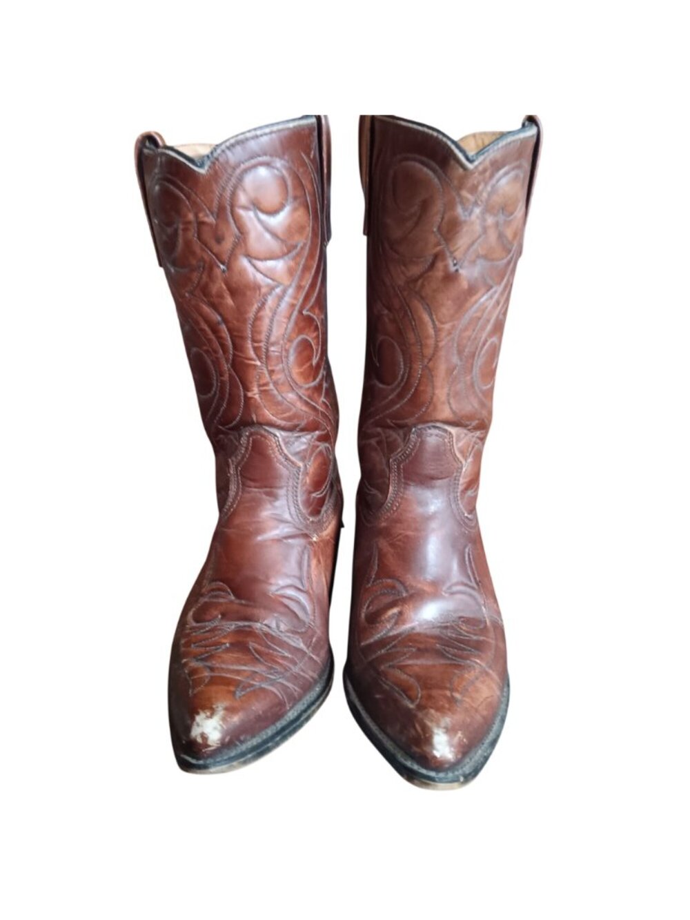 7.5 M Womens Cowgirl Acme 1970's Mens 6.5 D Vintage Leather Cowboy Boots USA - Picture 3 of 12